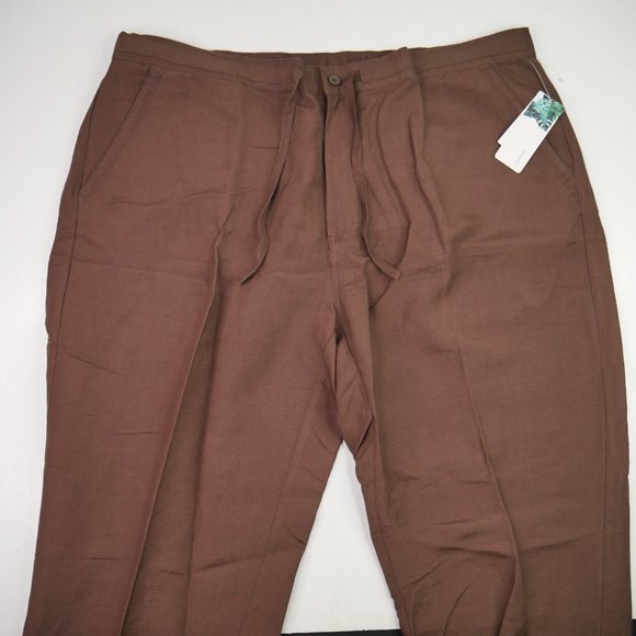 Cubavera Linen-Blend Beach Wide Leg Mens Pants - Picture 5 of 7